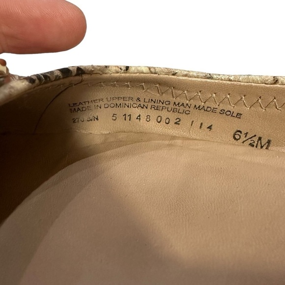 Tory Burch Brown Cream Leather Roccio Python Reva Ballet Flats Goldtone Logo - Picture 12 of 12